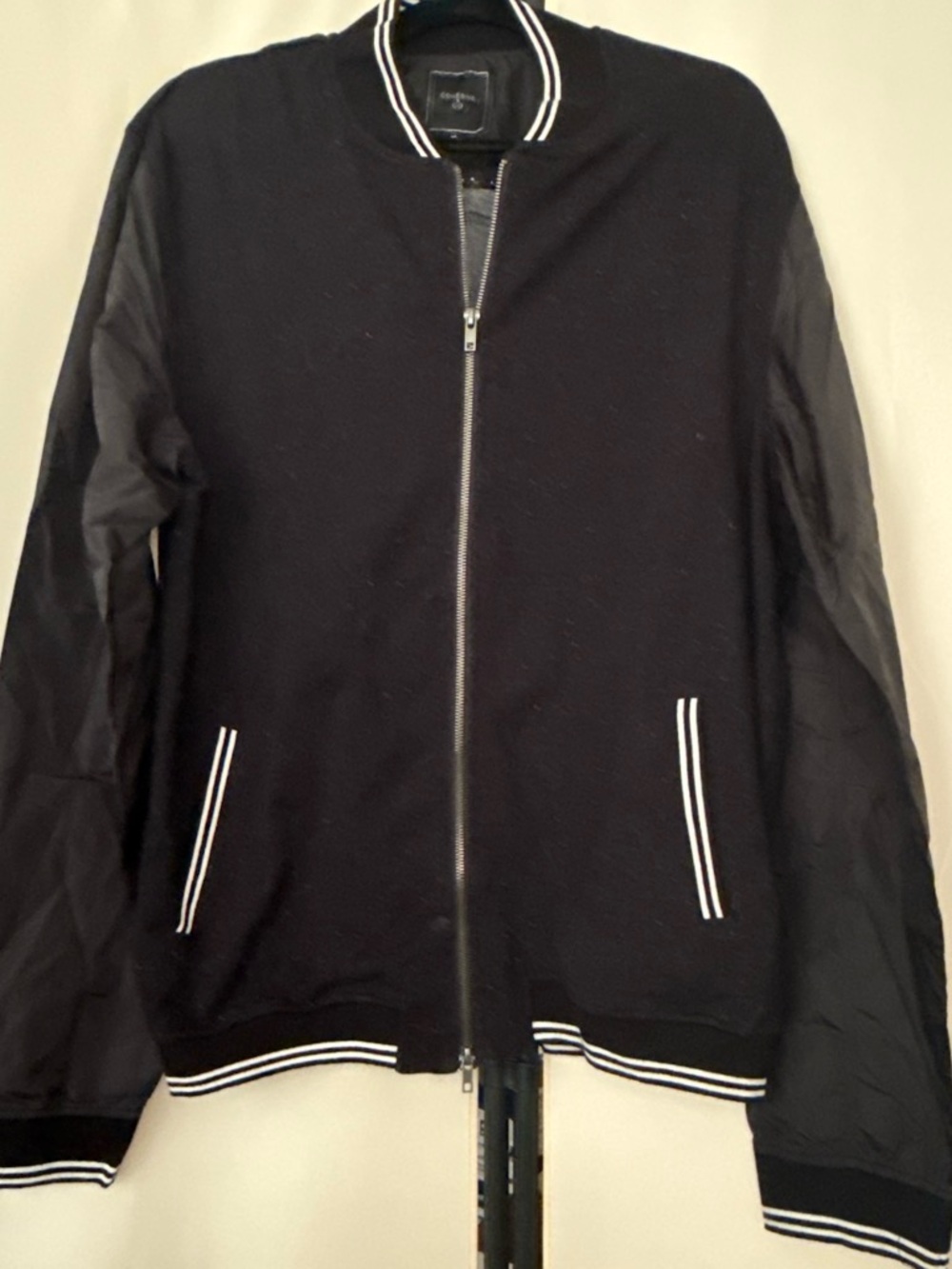 Cohesive & Co Black Bomber Jacket with White Trim